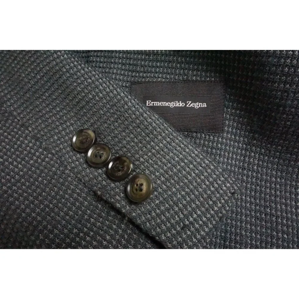 Ermenegildo Zegna Wool Silk Gray Woven Textured CURRENT Sport Coat Jacket 46R